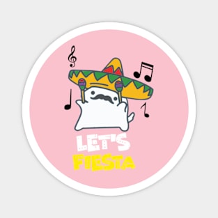 Let's Fiesta Mexican Cat Dancing Funny Cinco De Mayo Magnet